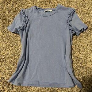 ZARA blue rufflesleeves top